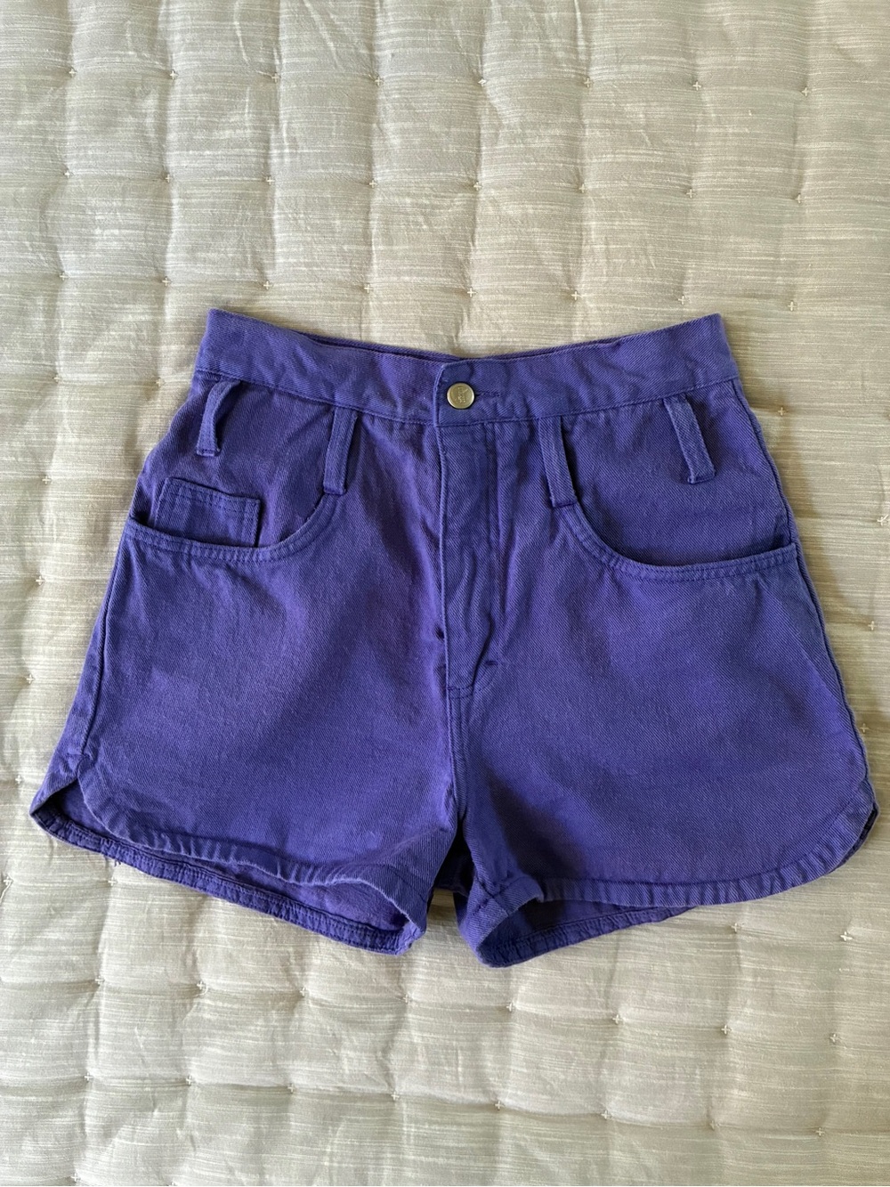No Excuses! VTG 90's Stretch Denim Shorts - Purple - XS - High Waist
